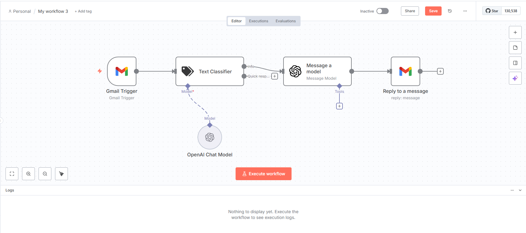 ChatGPT-powered Email Auto Reply System using n8n