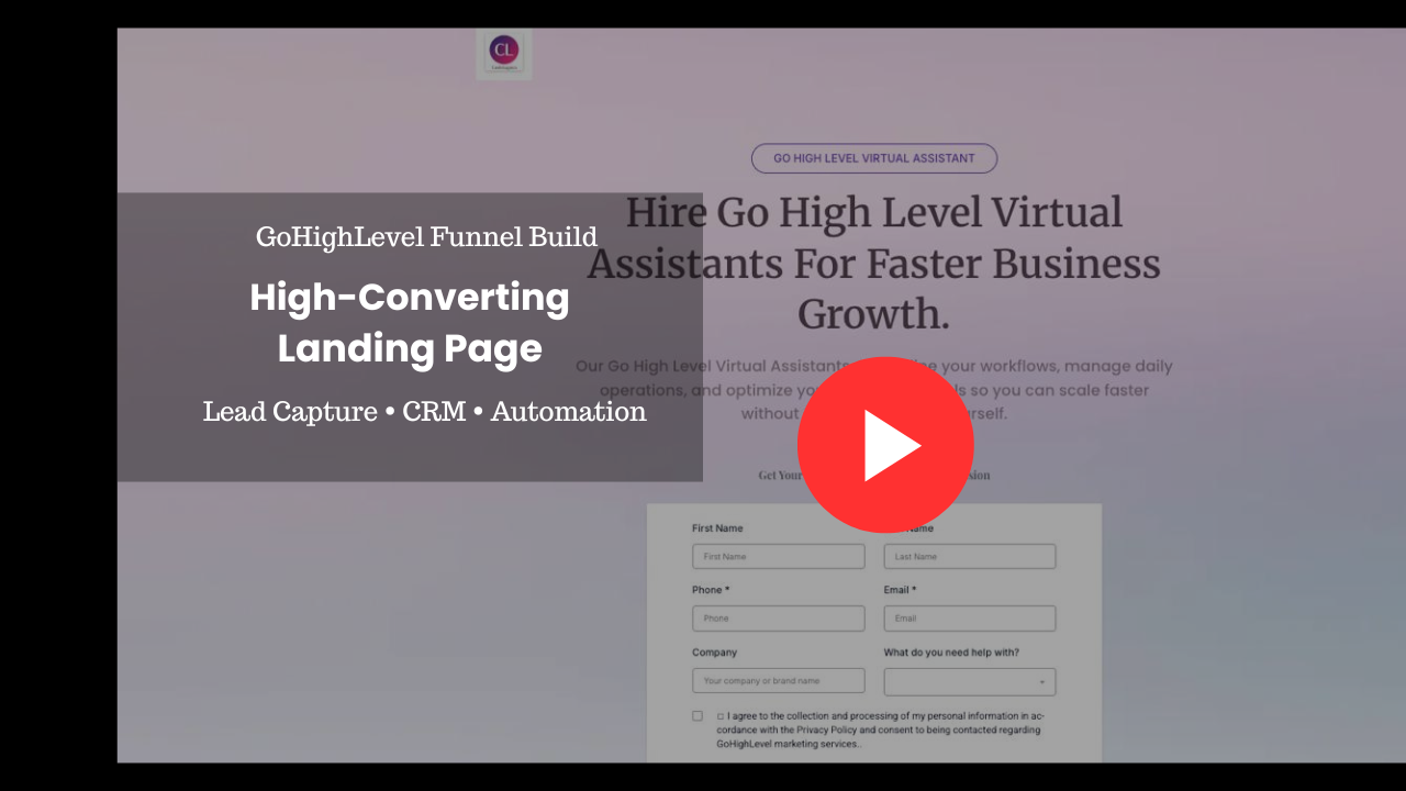 GoHighLevel Landing Page Funnel for Lead Generation