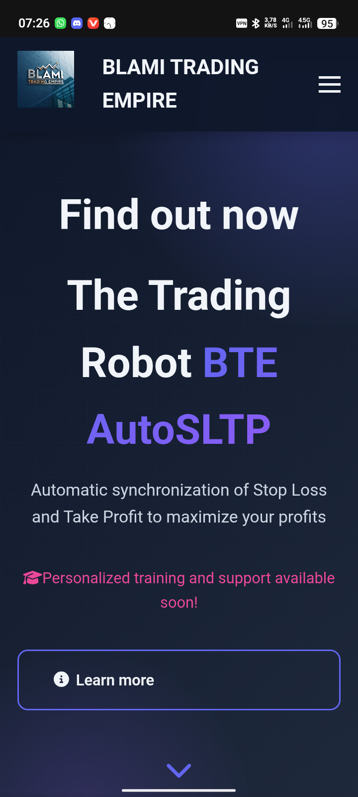 Website of a trading institution
