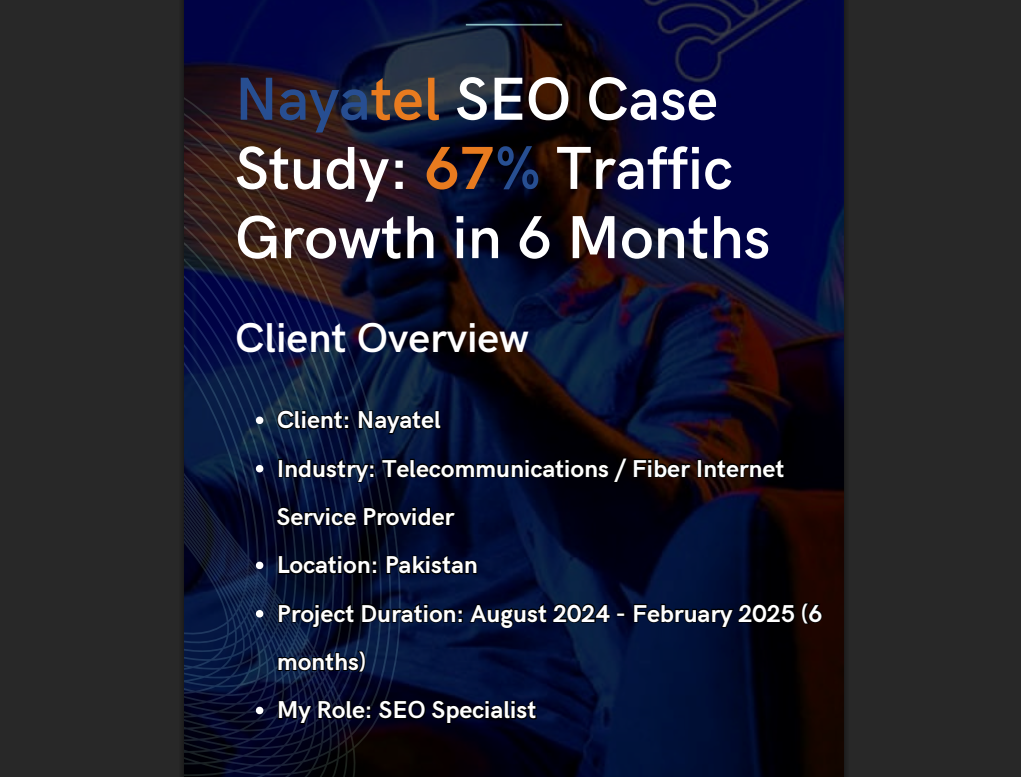 Nayatel SEO Case Study: 67% Traffic Growth in 6 Months