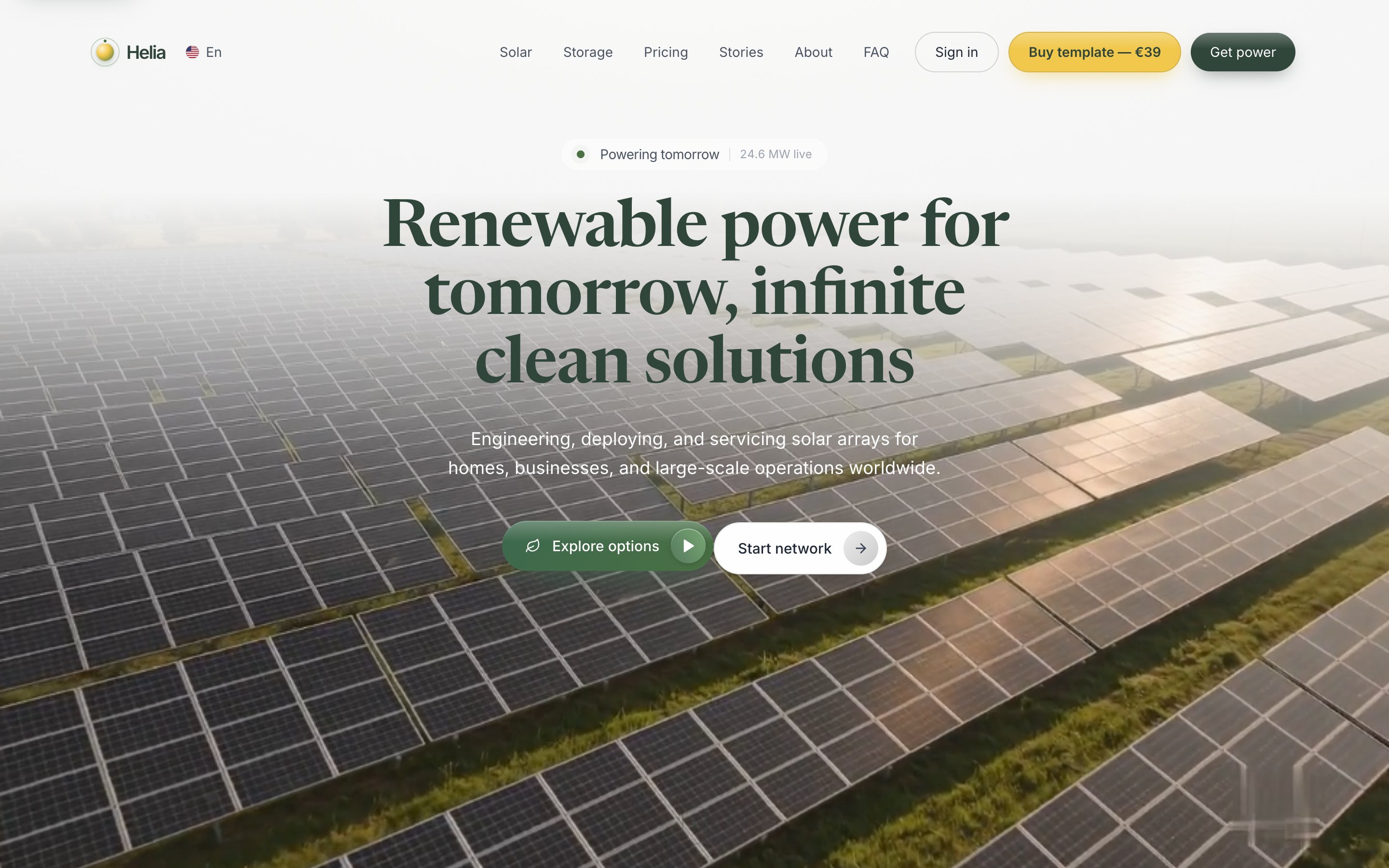 Helia — Solar Installer Website Template (HTML + React)