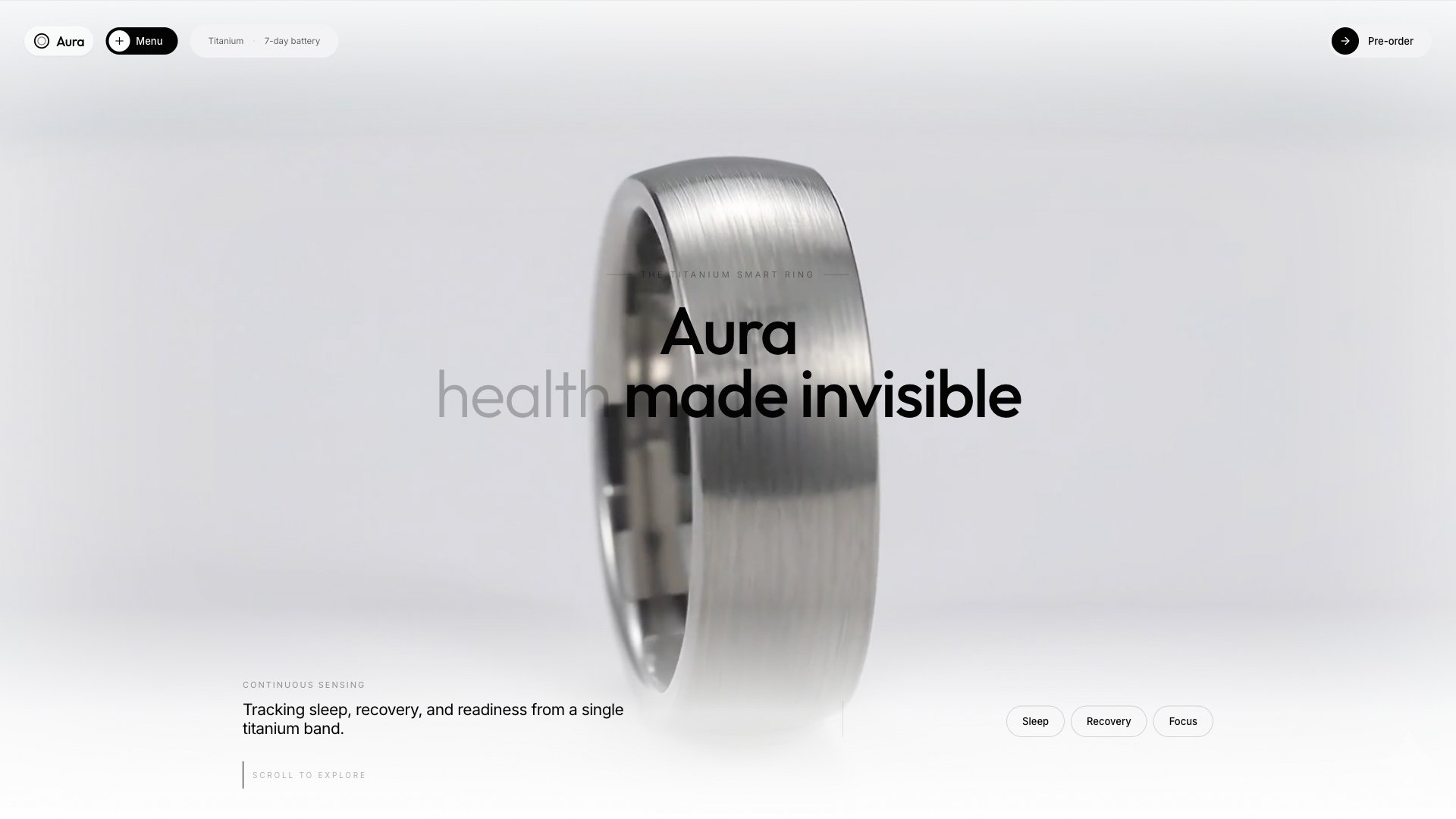 Aura — Smart Ring Product Launch Template