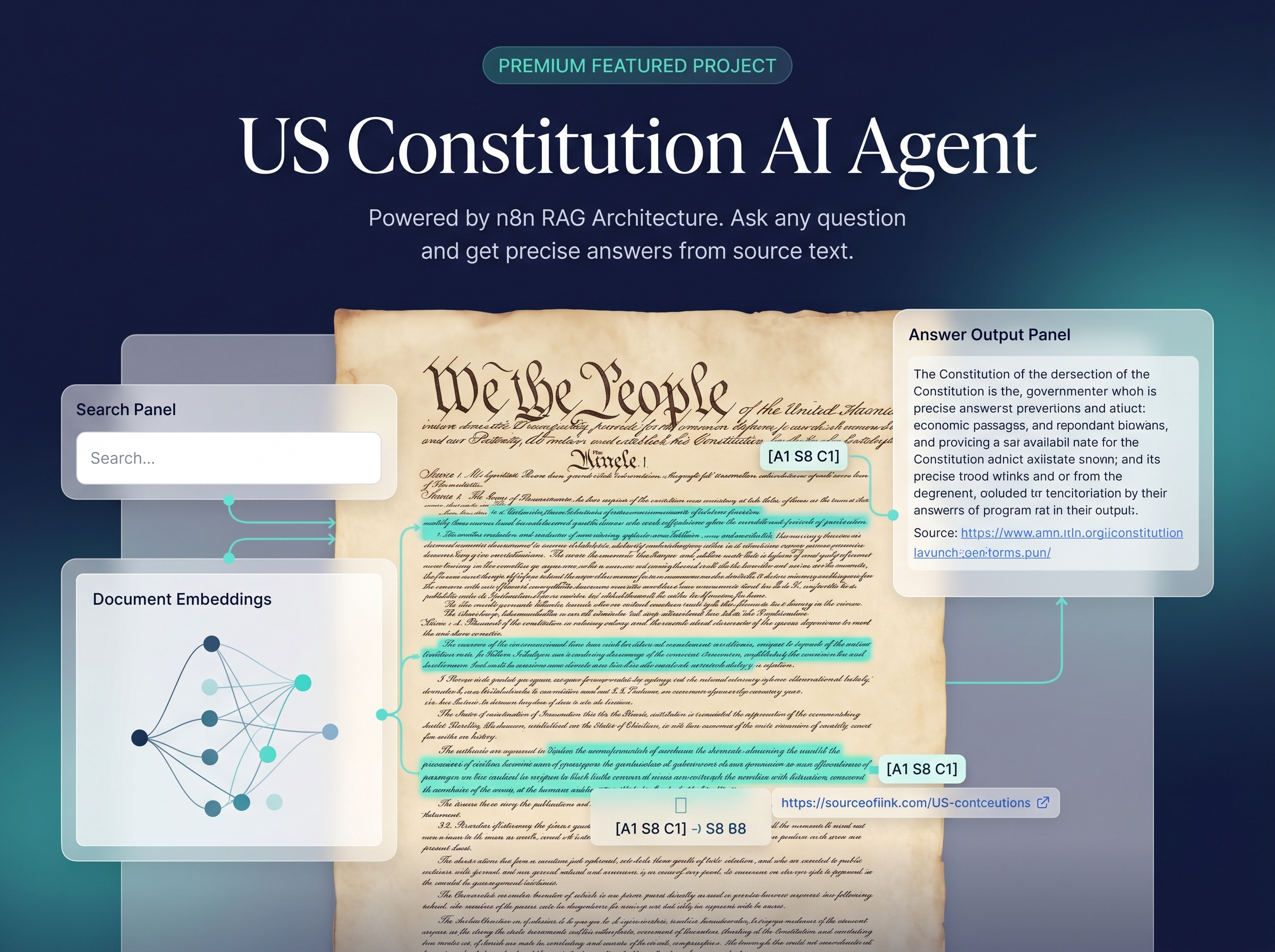 US Constitution AI Agent using RAG database architecture