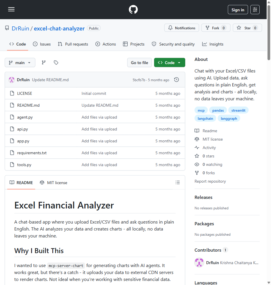 Excel Financial Analyzer — Local-First Chat-With-Your-Data Agent
