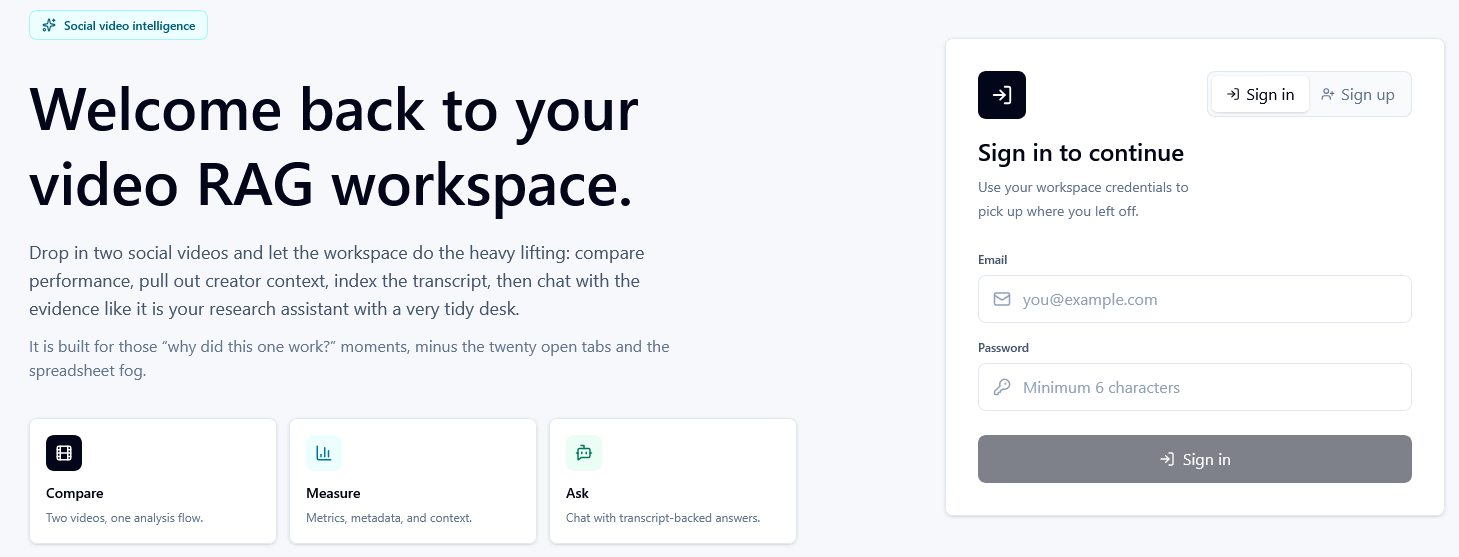 Social RAG Video Chatbot