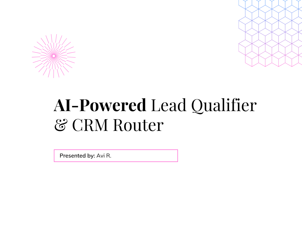 AI Powered Lead Qualifier And CRM Router