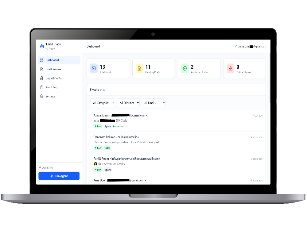 AI Agent for Gmail - Automated Email Triage System