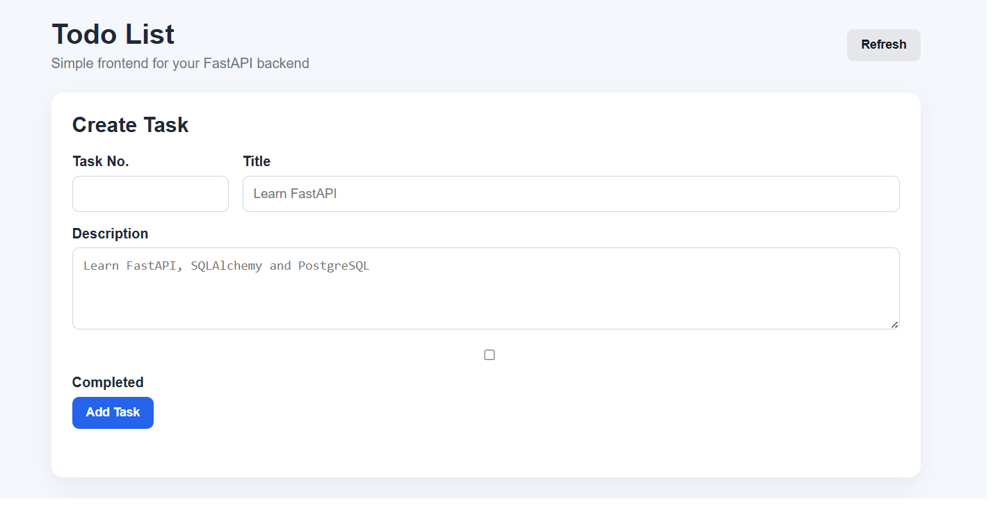 FastAPI Todo List REST API