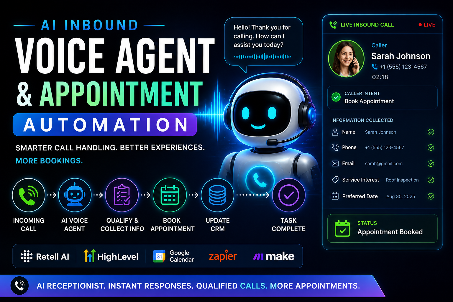 AI Inbound Voice Agent & Appointment Booking