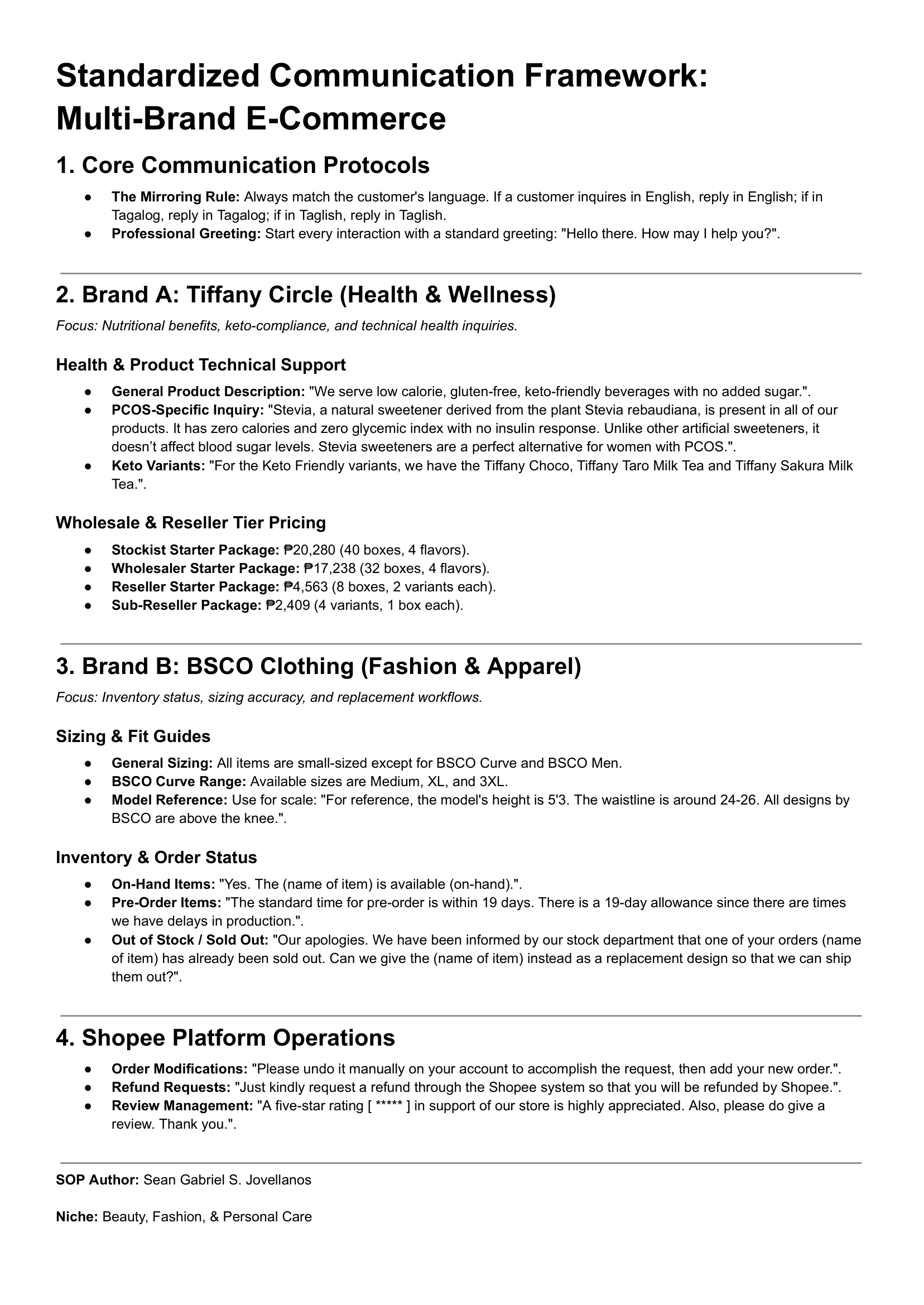 Multi-Brand E-Commerce Communication Framework