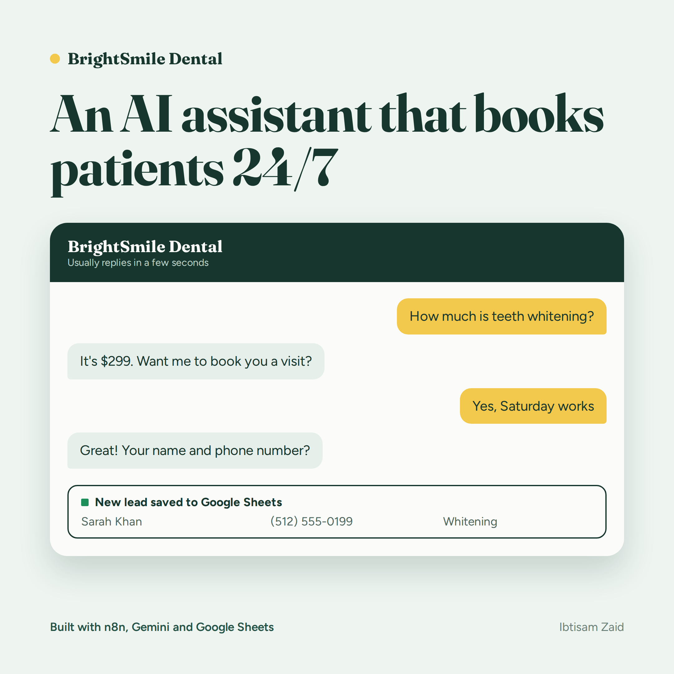 AI Customer Support Chatbot for a Dental Clinic