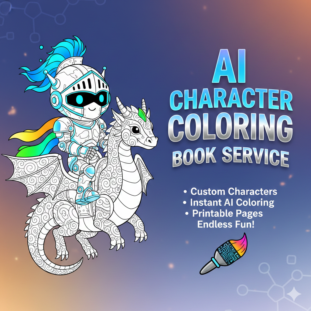 AI character coloring book