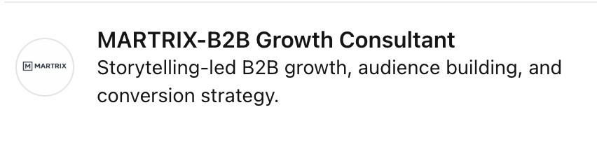MARTRIX B2B GROWTH CONSULTANT
