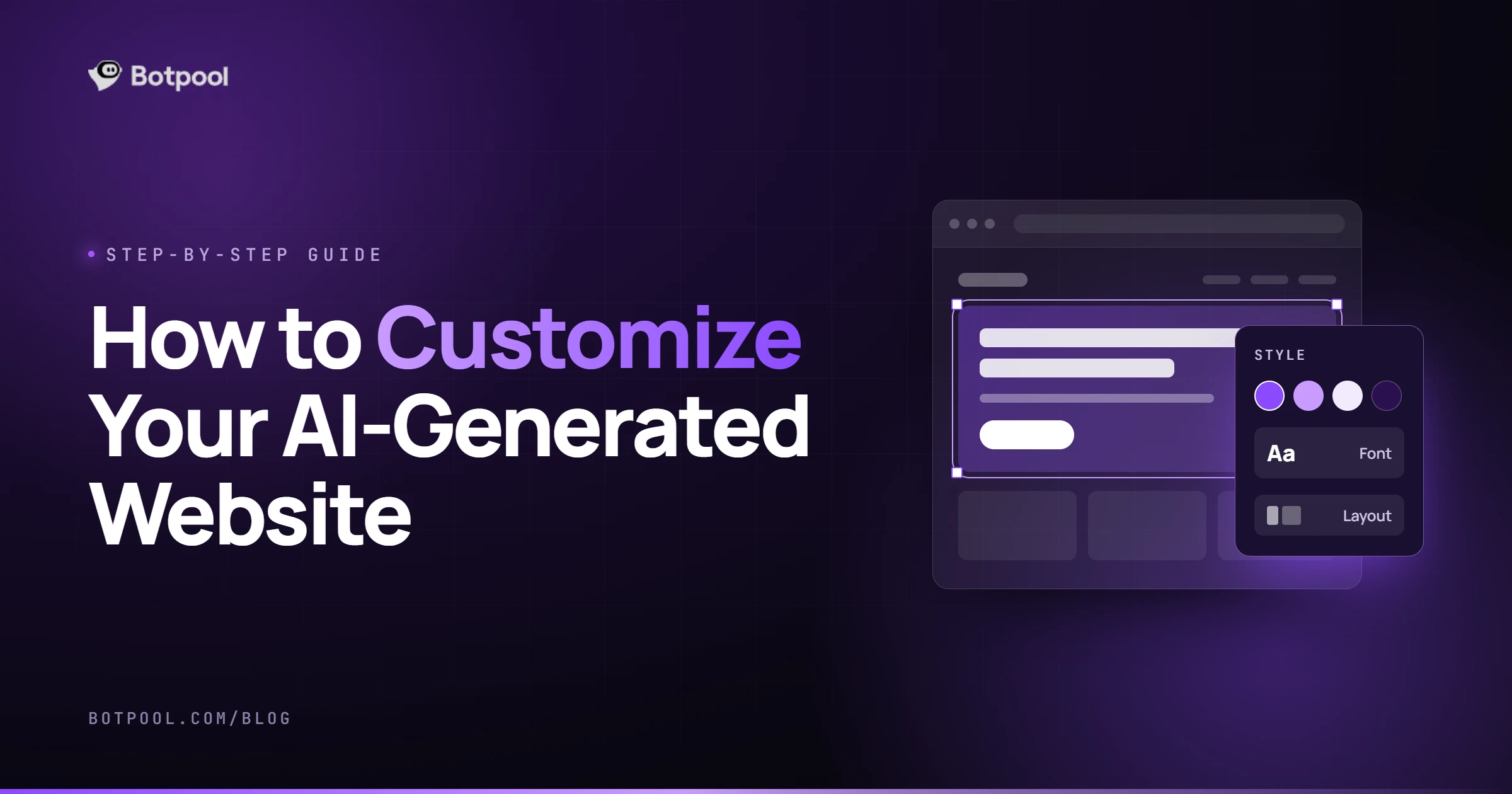 Person customizing an AI-generated small business website in BotPool Create