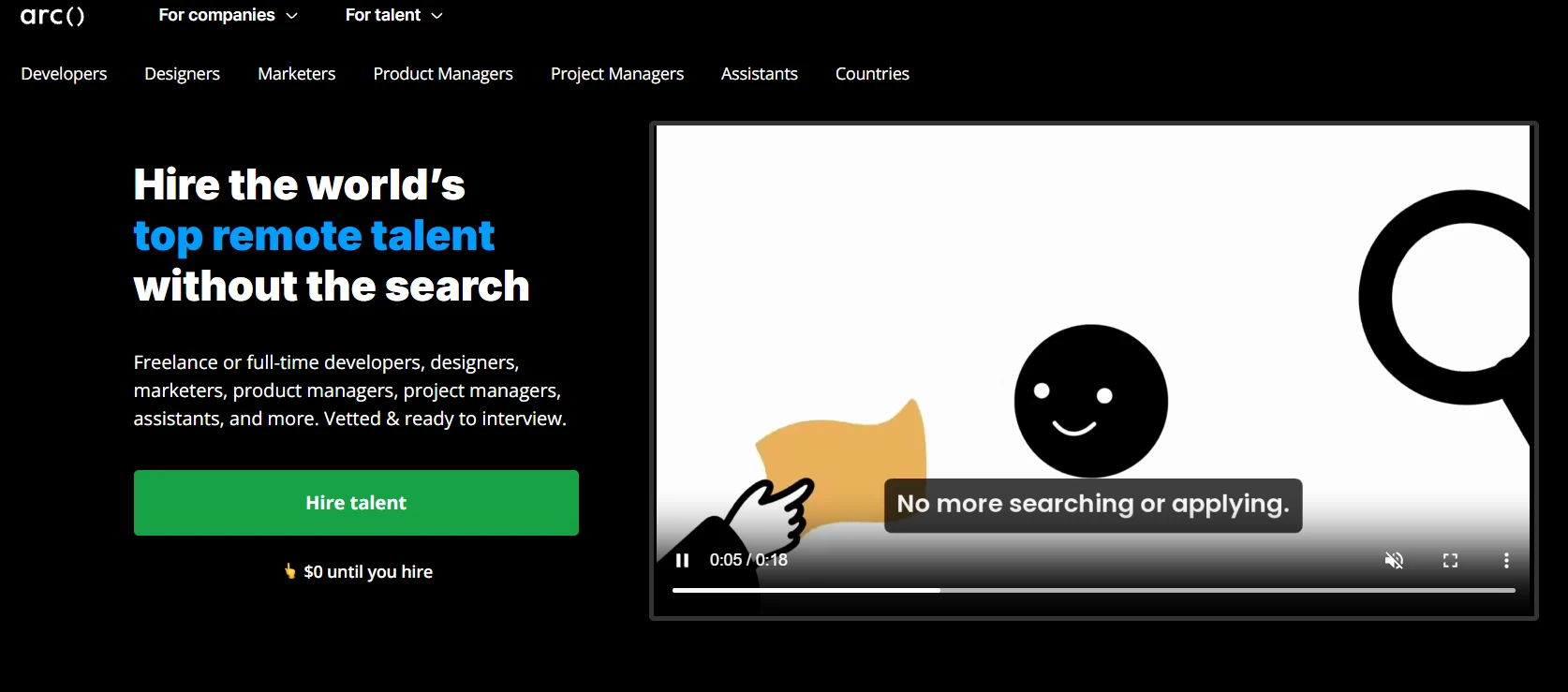 Arc-home-page-interface