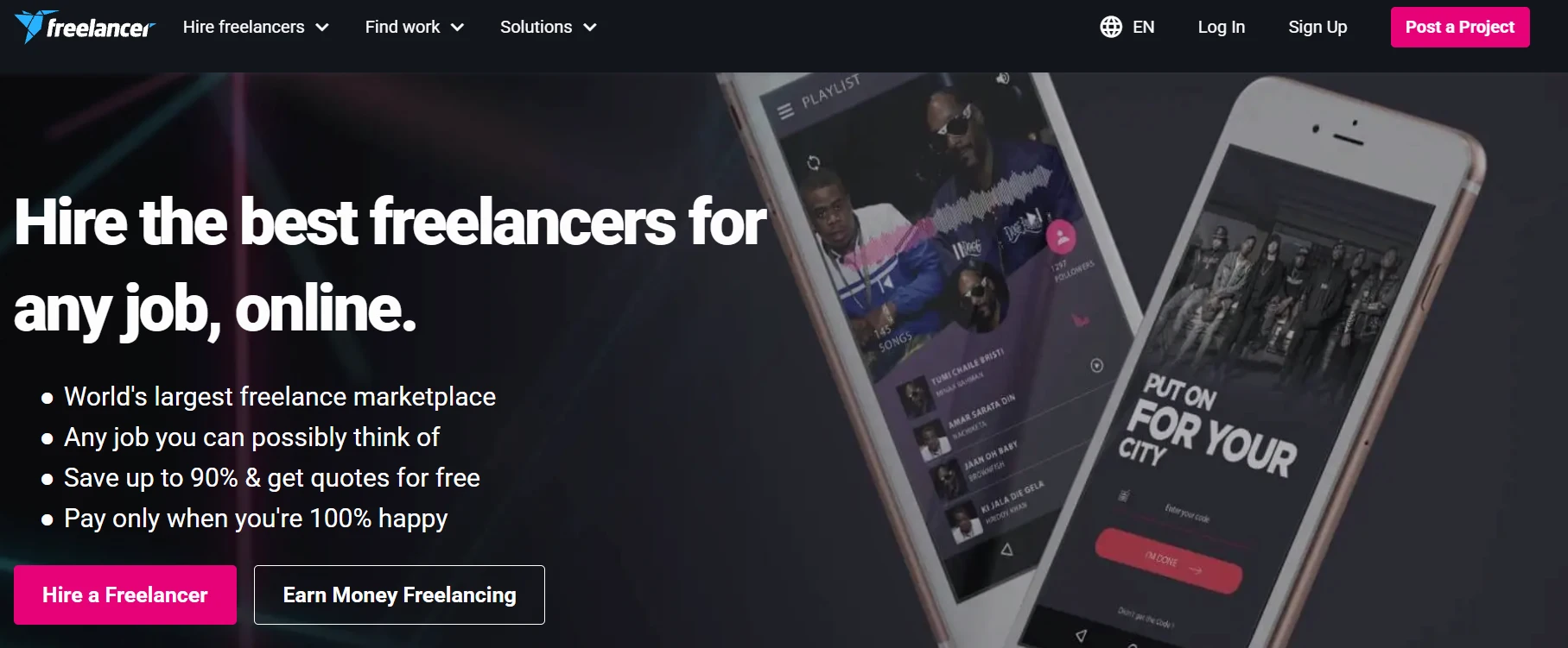 upwork alternative freelancer.com home page