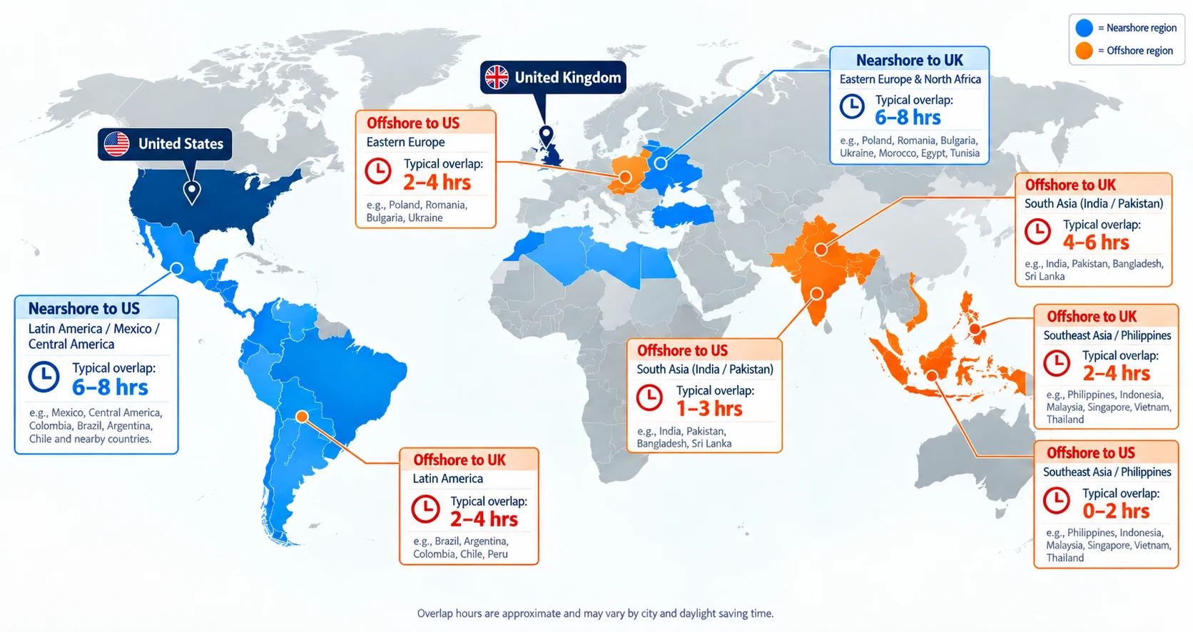 Global Time Zone Overlap Map